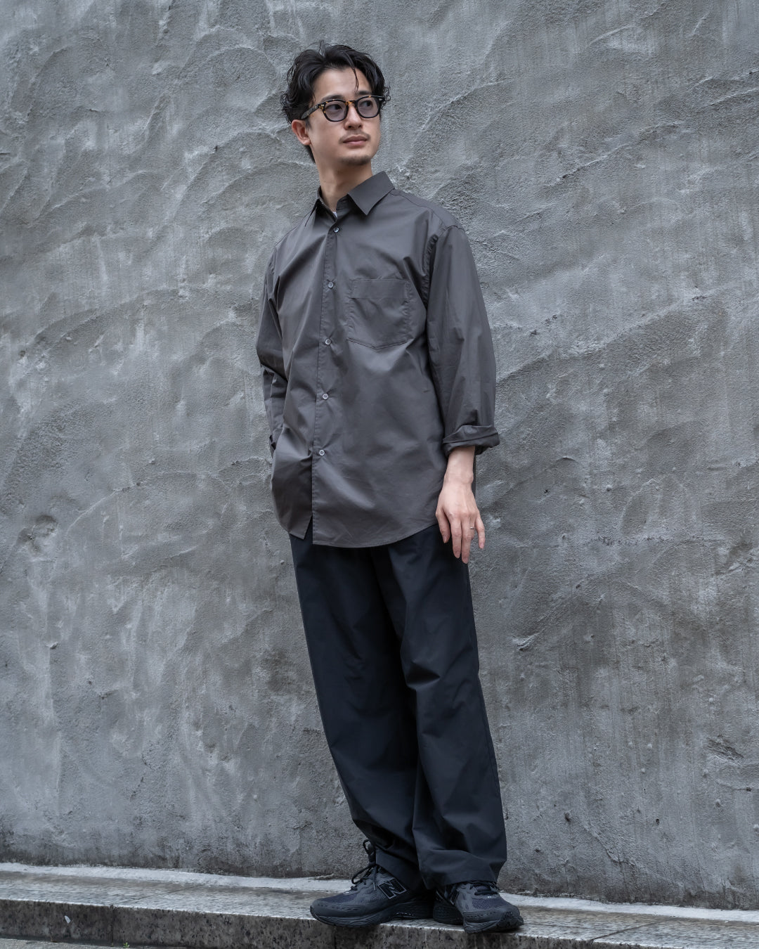 Relaxed Fit L/S Shirt -light blue-