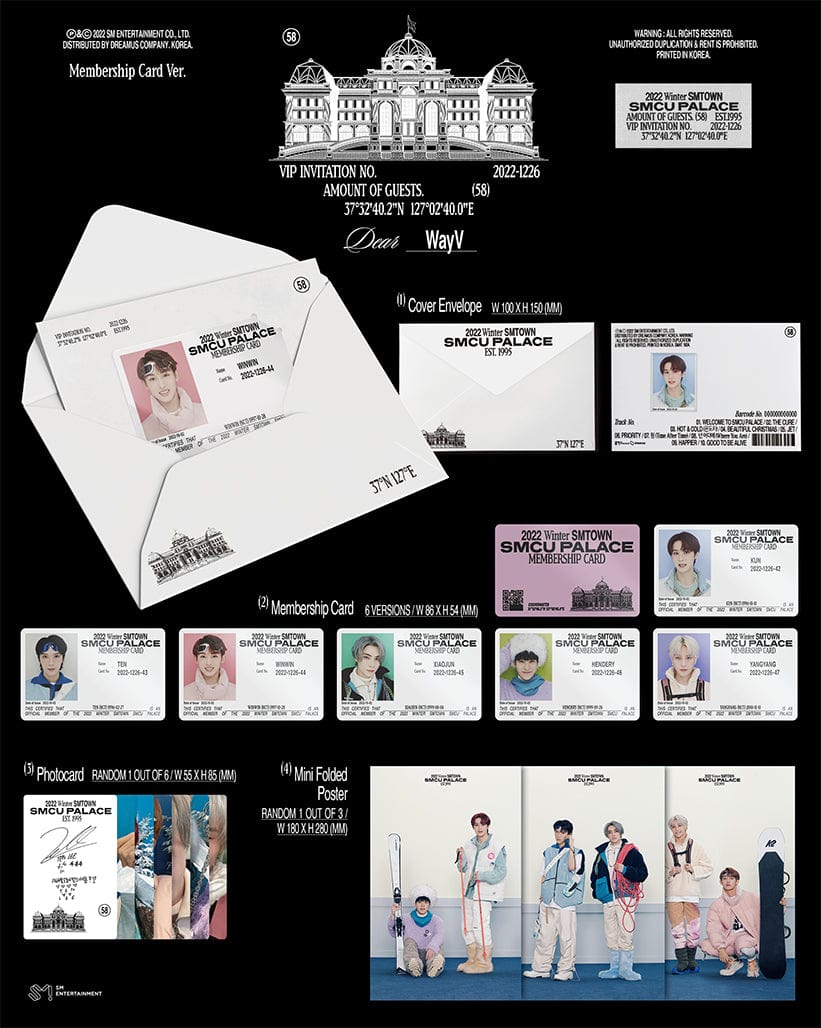 WayV - 2022 Winter SMTOWN : SMCU PALACE (Guest. WayV) (Membership Card