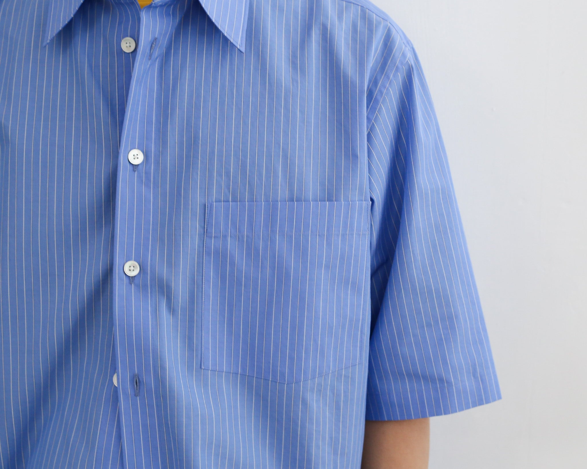 AURALEE SUVIN HIGH COUNT CLOTH STRIPE HALF SLEEVED SHIRT – Chum!