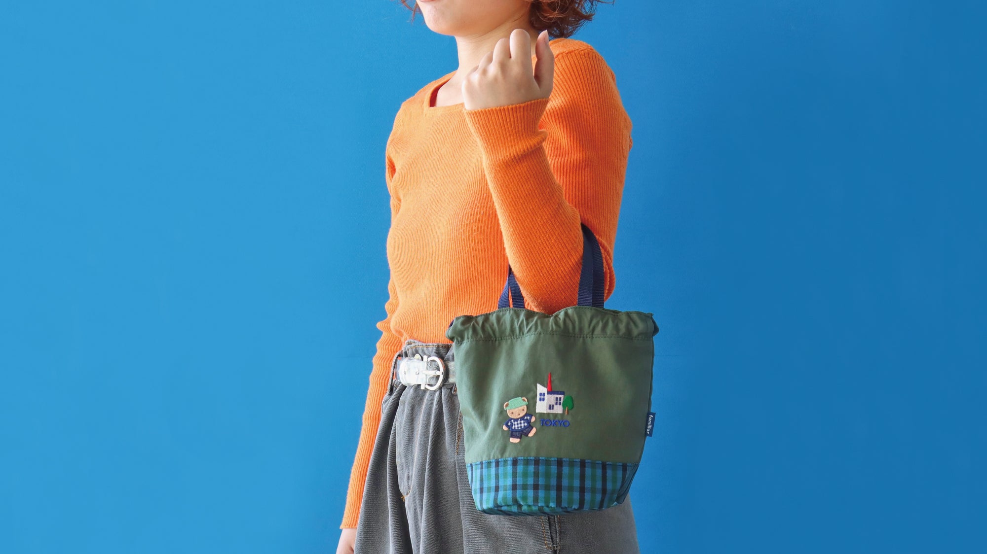 巾着ショルダーバッグ〈BEAMS JAPAN × familiar〉〈東京エリア限定