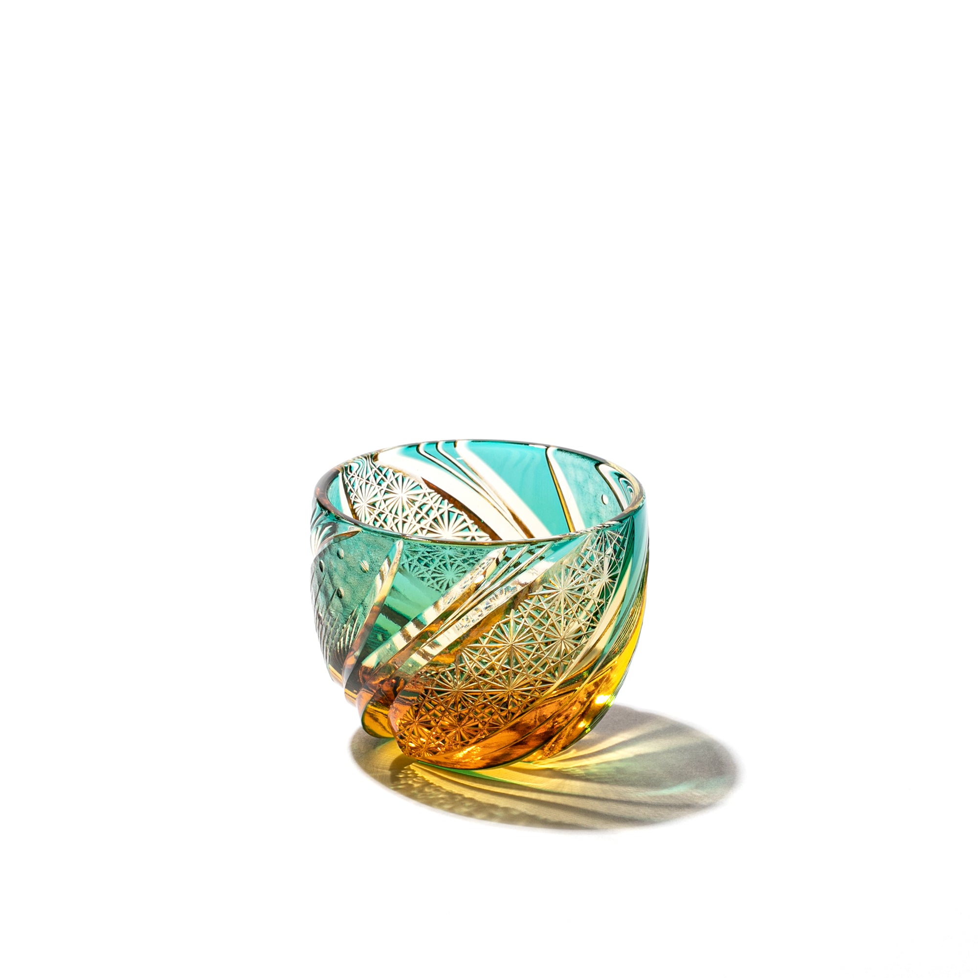 江戸切子 流星 ぐい呑 琥珀ルリ ｜江戸切子グラスならTABLEAU ONLINE