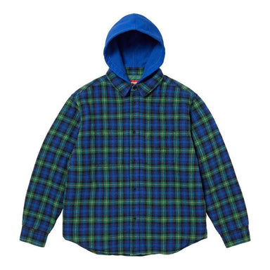 Supreme Hooded Flannel Zip Up Shirt 'Black Grey' SUP-FW21-263