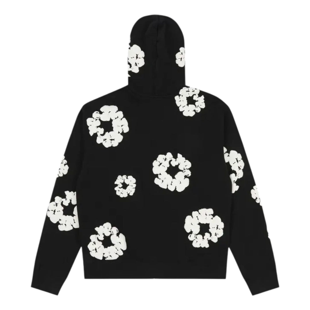 Denim Tears Cotton Wreath Zip Hoodie 'Black' SS25TZH11412036