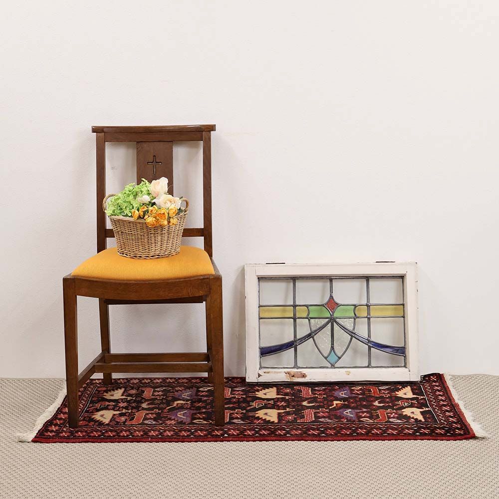 色使いが魅力の英国アンティークステンドグラス（アンティーク枠