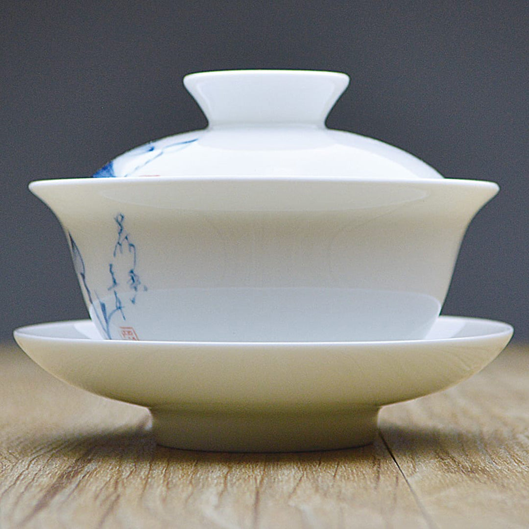 蓋碗（蓮生）青花｜中国茶器通販の天香茶行