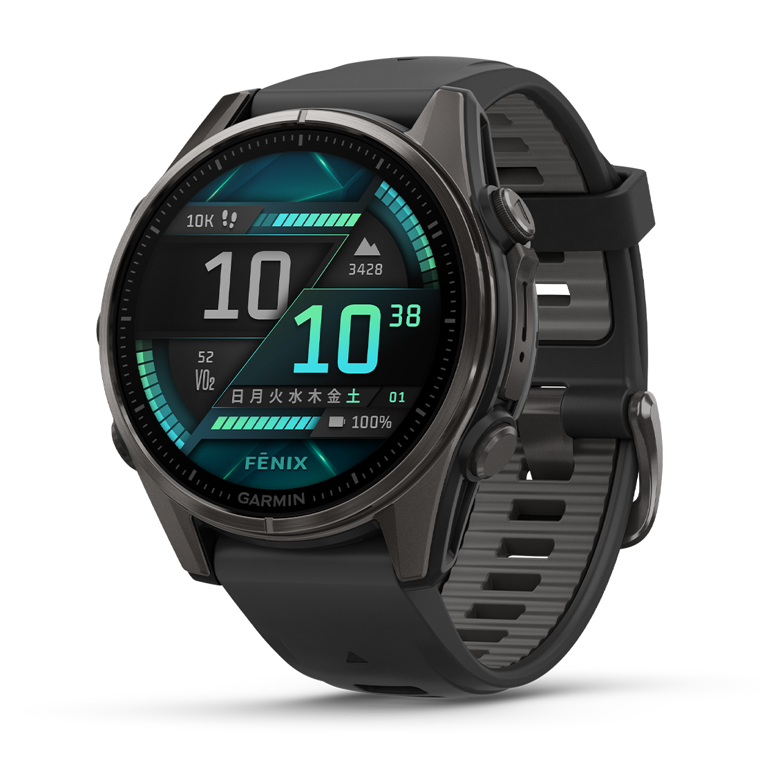 fenix 8 Sapphire AMOLED 43mm Ti Carbon Gray DLC / Black 010-02903