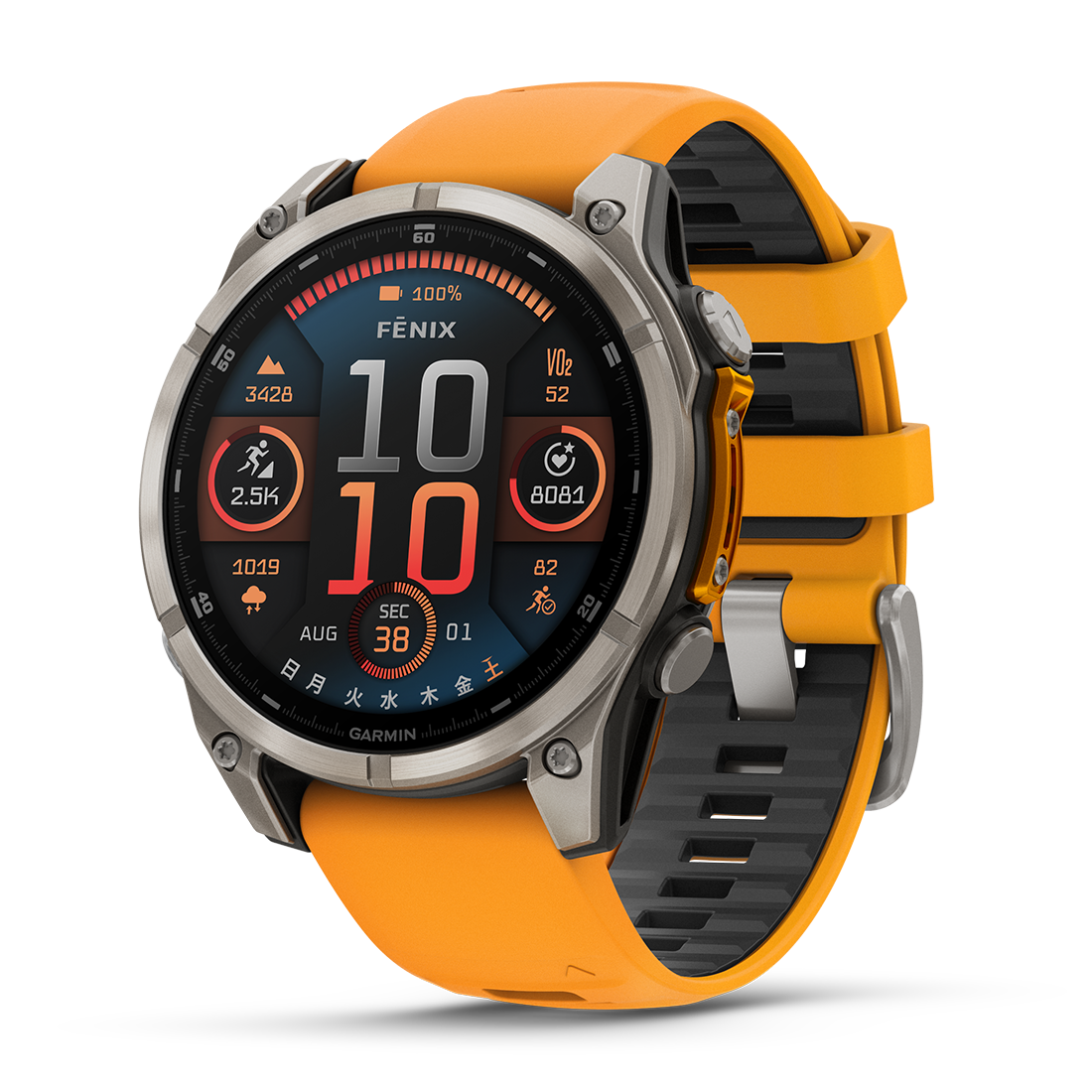 fenix 8 Sapphire AMOLED 47mm Ti / Orange 010-02904-17｜ガーミン