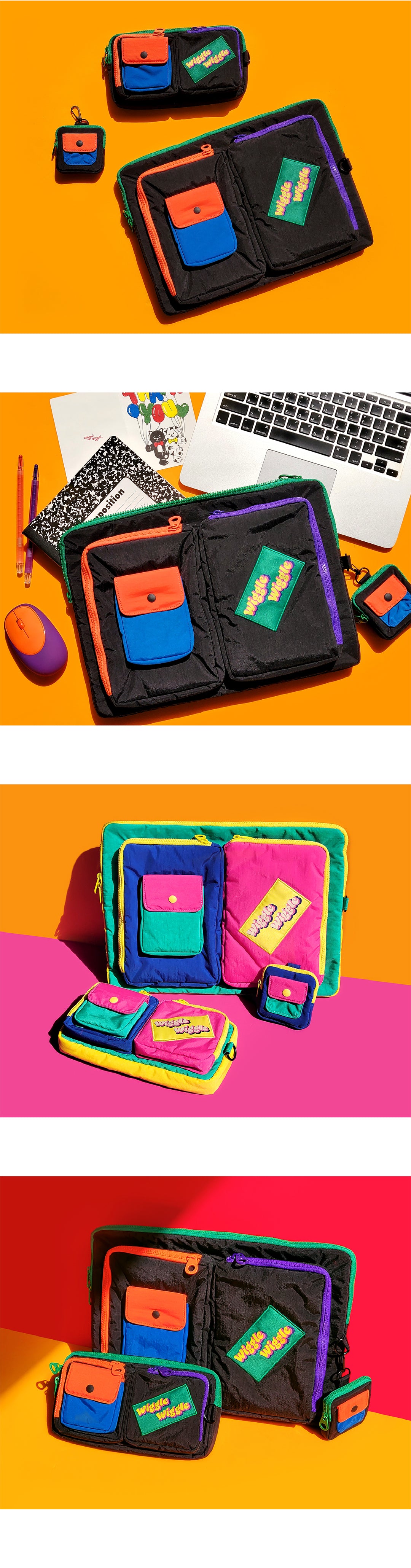 ポケット付きノートパソコンケース