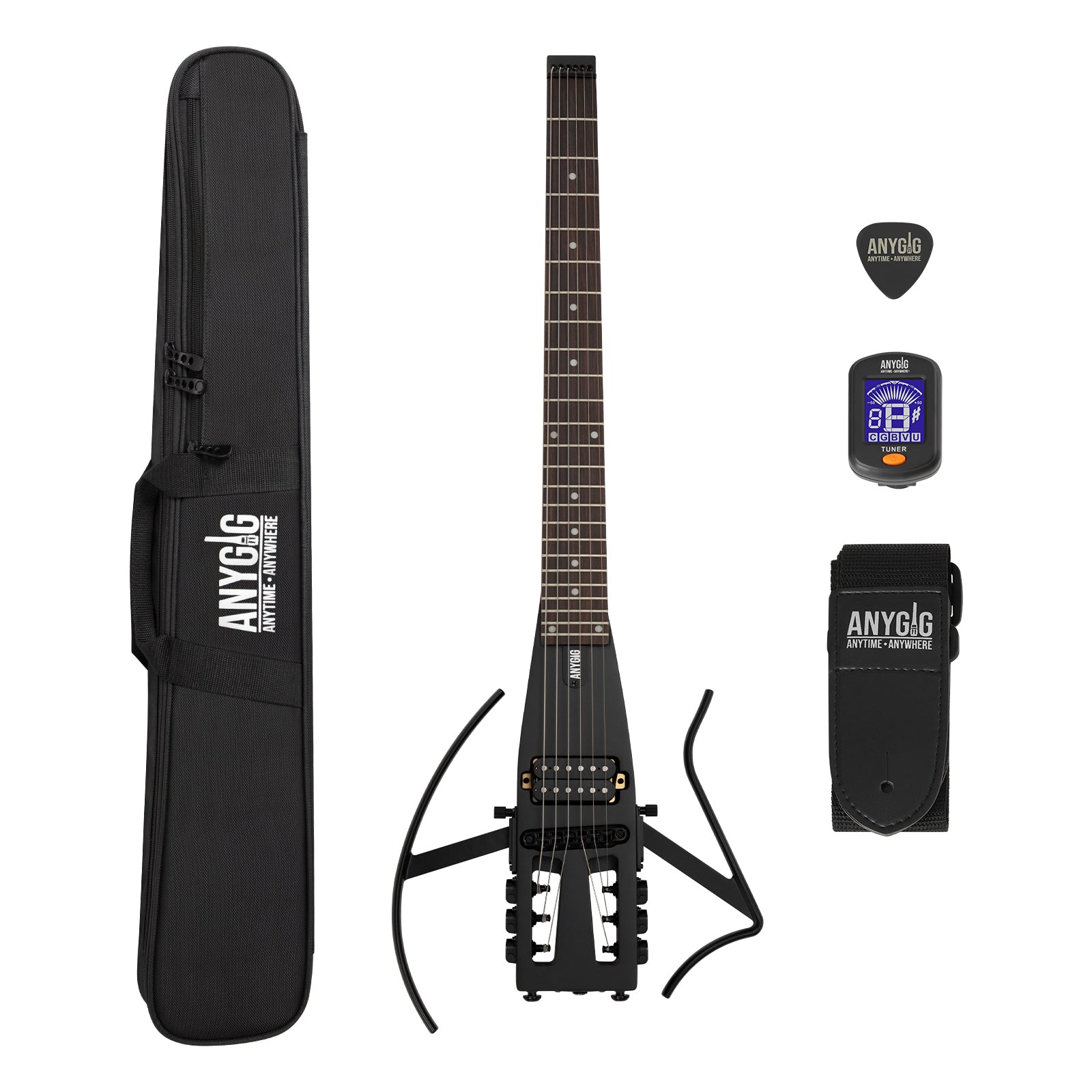 Purple Portable Electric Travel Guitars for On-the-Go Musicians