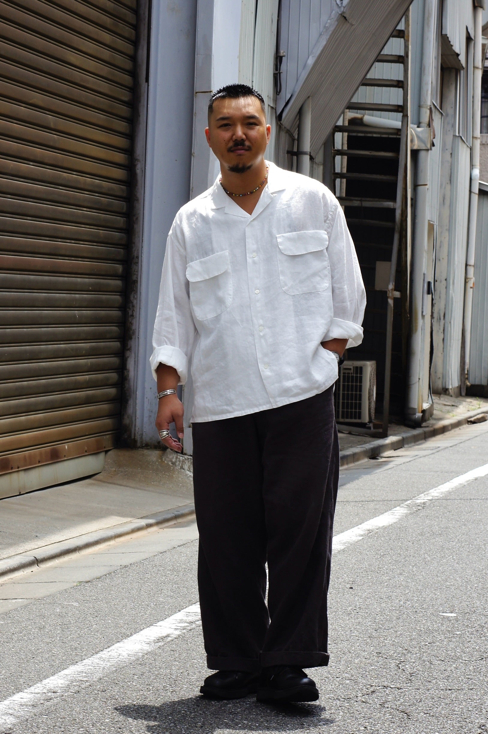 夏に着たい長袖シャツ》OPEN COLLAR SHIRT - HEMP – ナイジェル