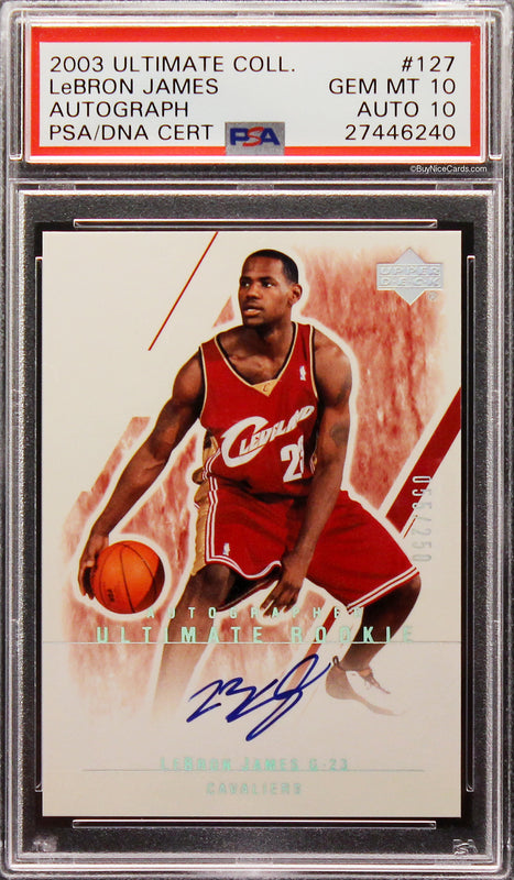 2003 Lebron James Ultimate Collection RC Rookie Auto /250 PSA 10