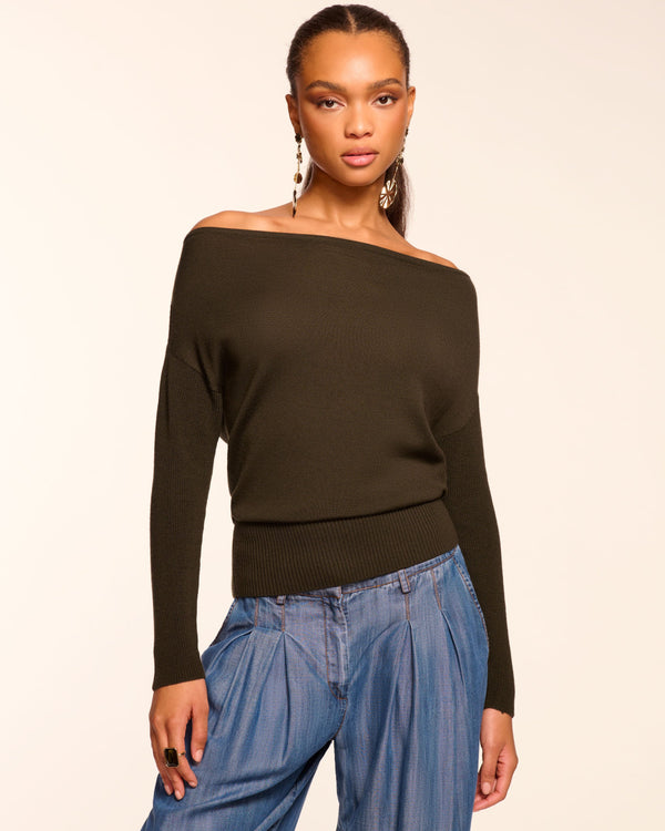 Larissa Knit Turtleneck Top in black | Ramy Brook