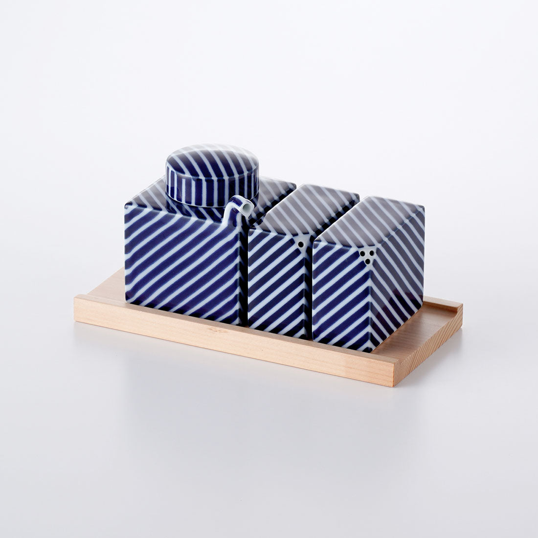 コンディメント こしょう入れ ブルーストライプ | 白山陶器直営