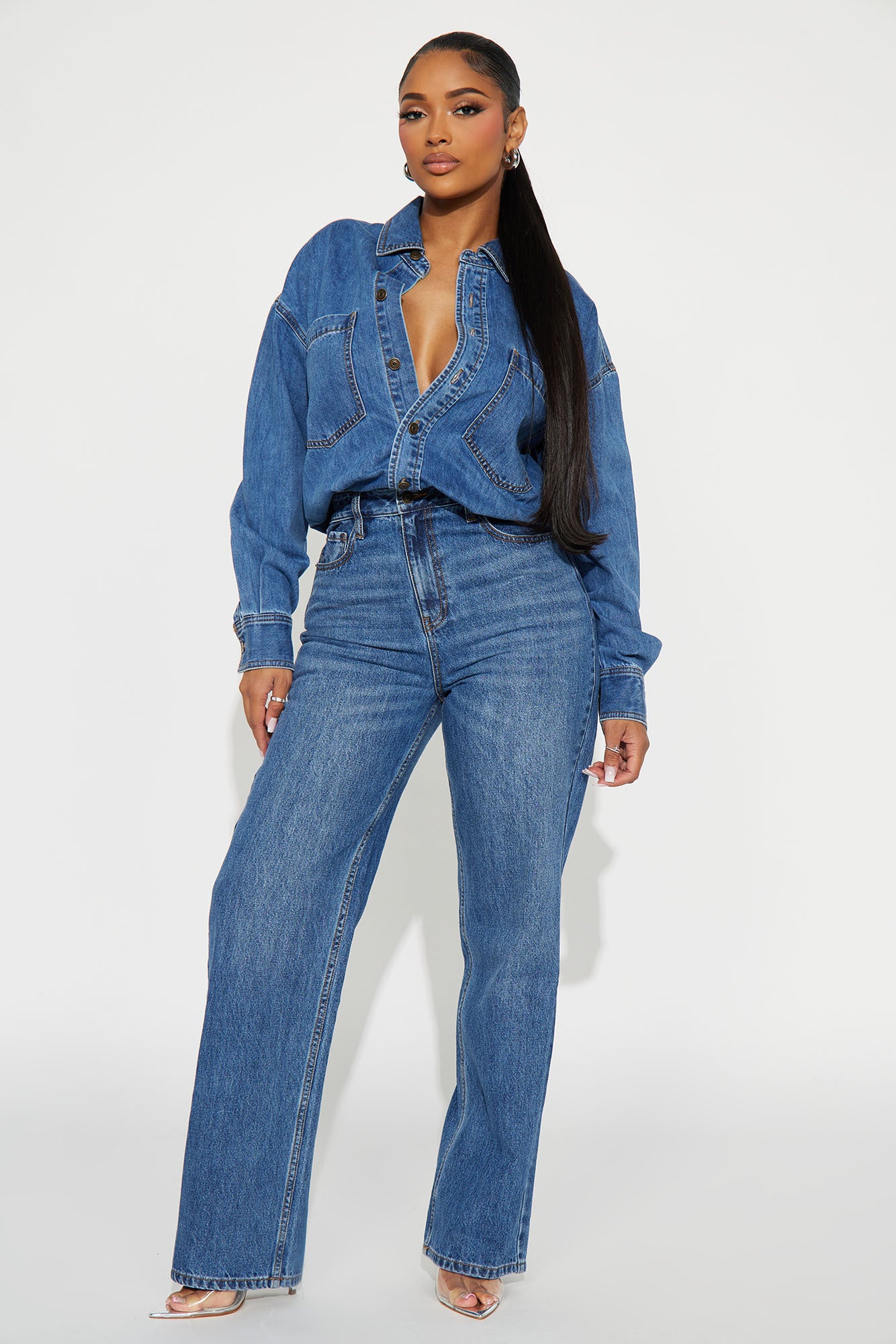 Farmer's Market Cutie Denim Jumpsuit - Medium Wash | Fashion Nova
