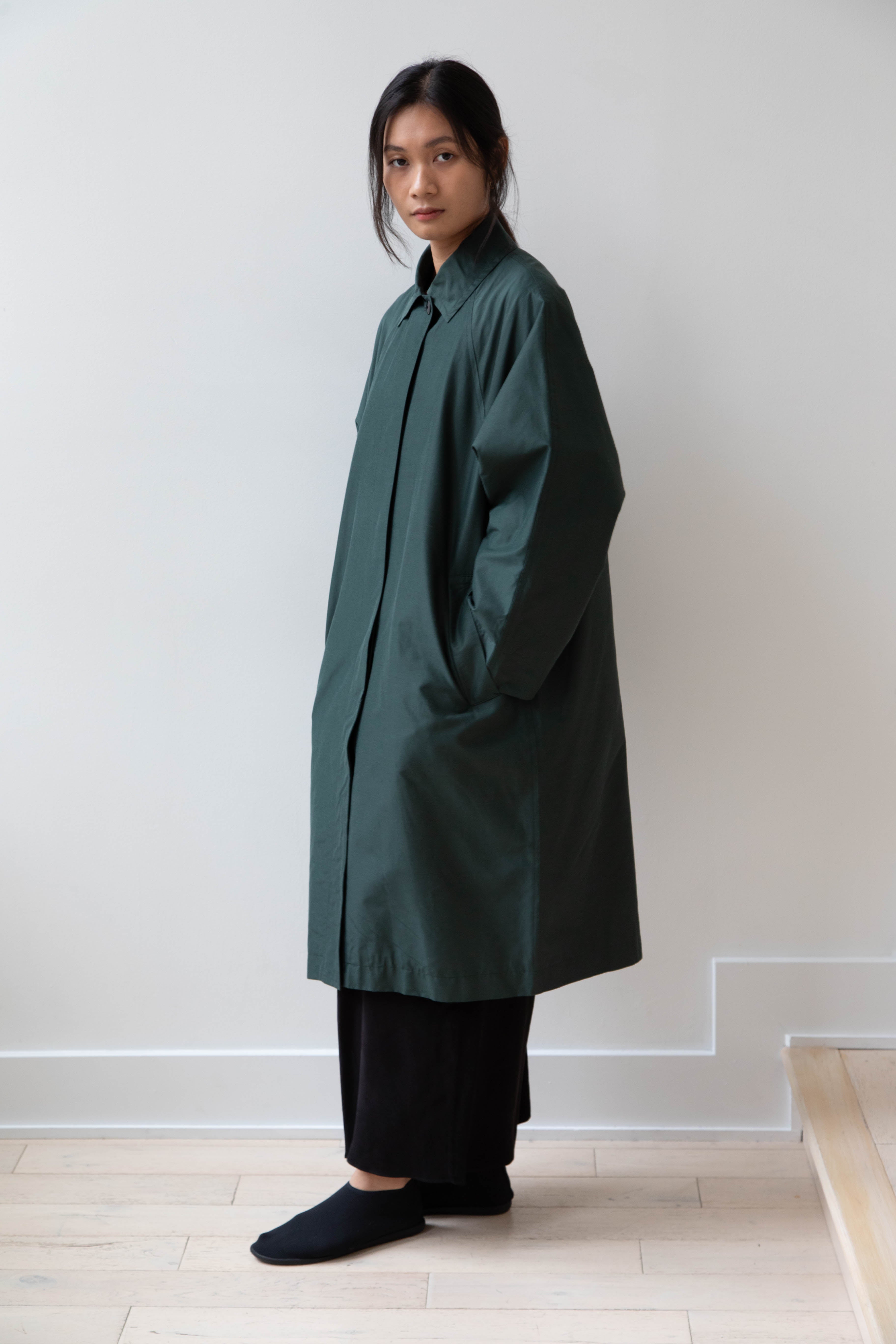 rennes — Arts & Science | Silk Cotton Taffeta Bal Collar Coat in