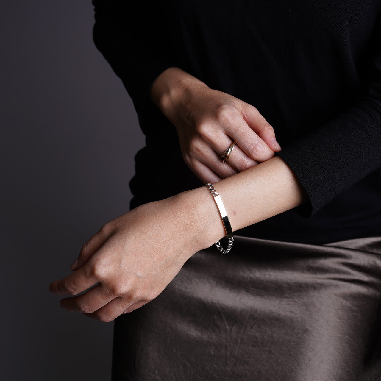 Garden of eden ブレスレット ID BRACERET M 9K ゴールド シルバー925