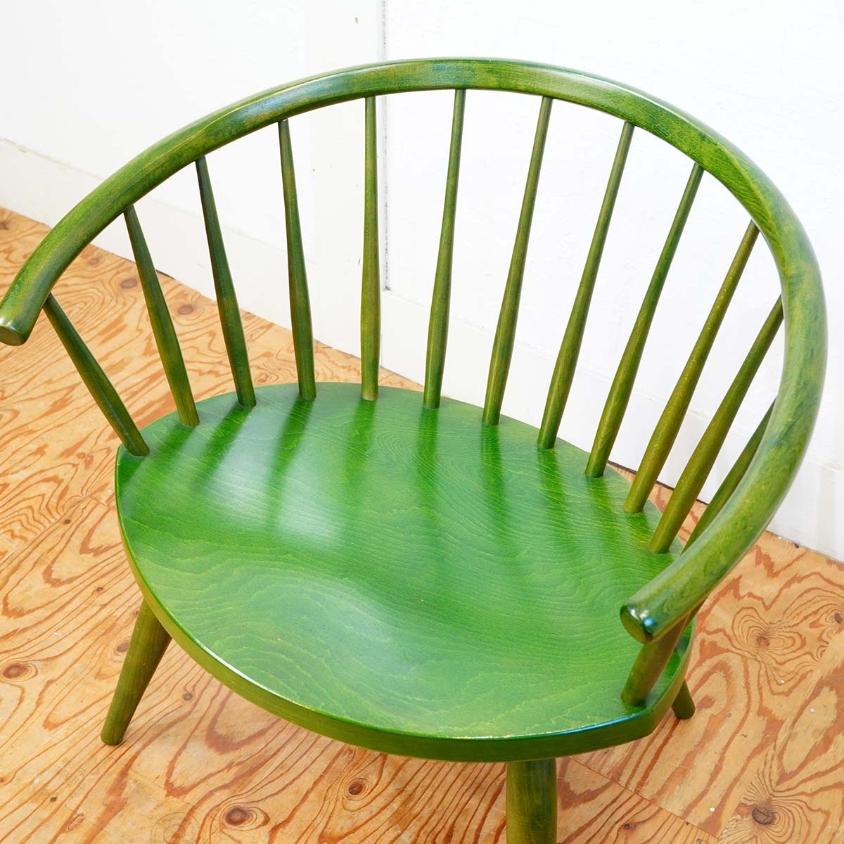 アームチェア グリーン ダイニングチェア チェア スポーク 緑 リーフ