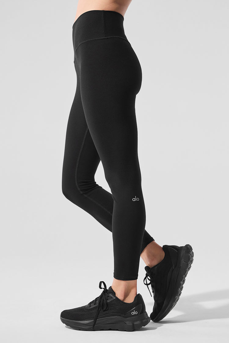 Alosoft High-Waist 7/8 Highlight Legging - Black | ALO