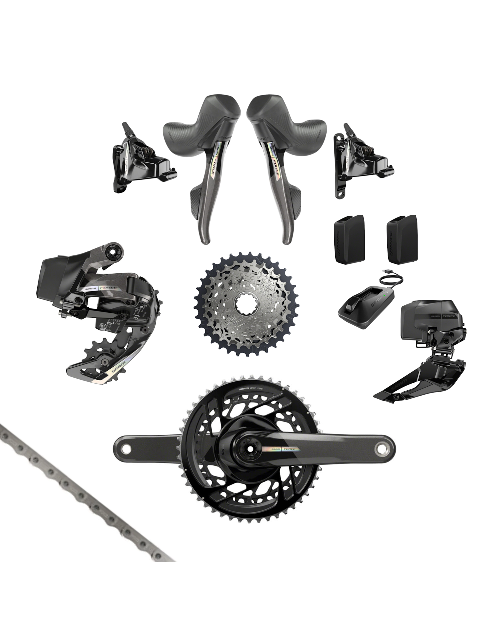 C: SRAM Force AXS 2x Drivetrain Kit - 48/35t, 10-33t, - Two