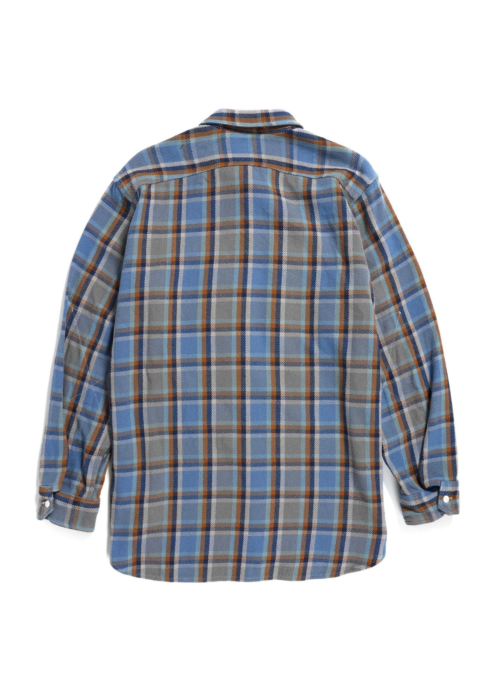 Engineered Garments Work Shirt Blue Cotton Heavy Blue Plaid