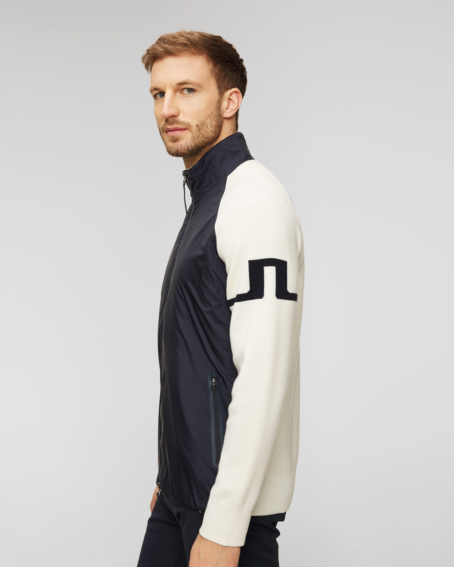 Men's navy blue J.Lindeberg Cascade hybrid jacket | S'portofino