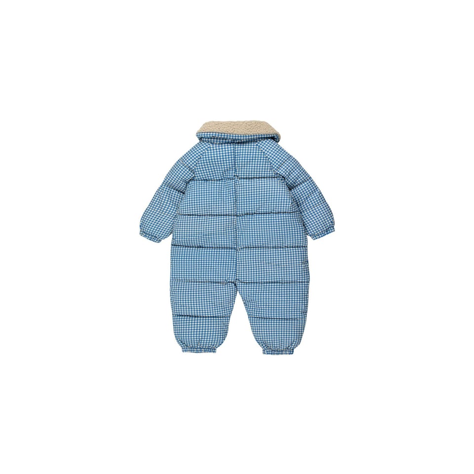 Tiny Cottons VICHY PADDED OVERALL Blue/light Cream | Peddler