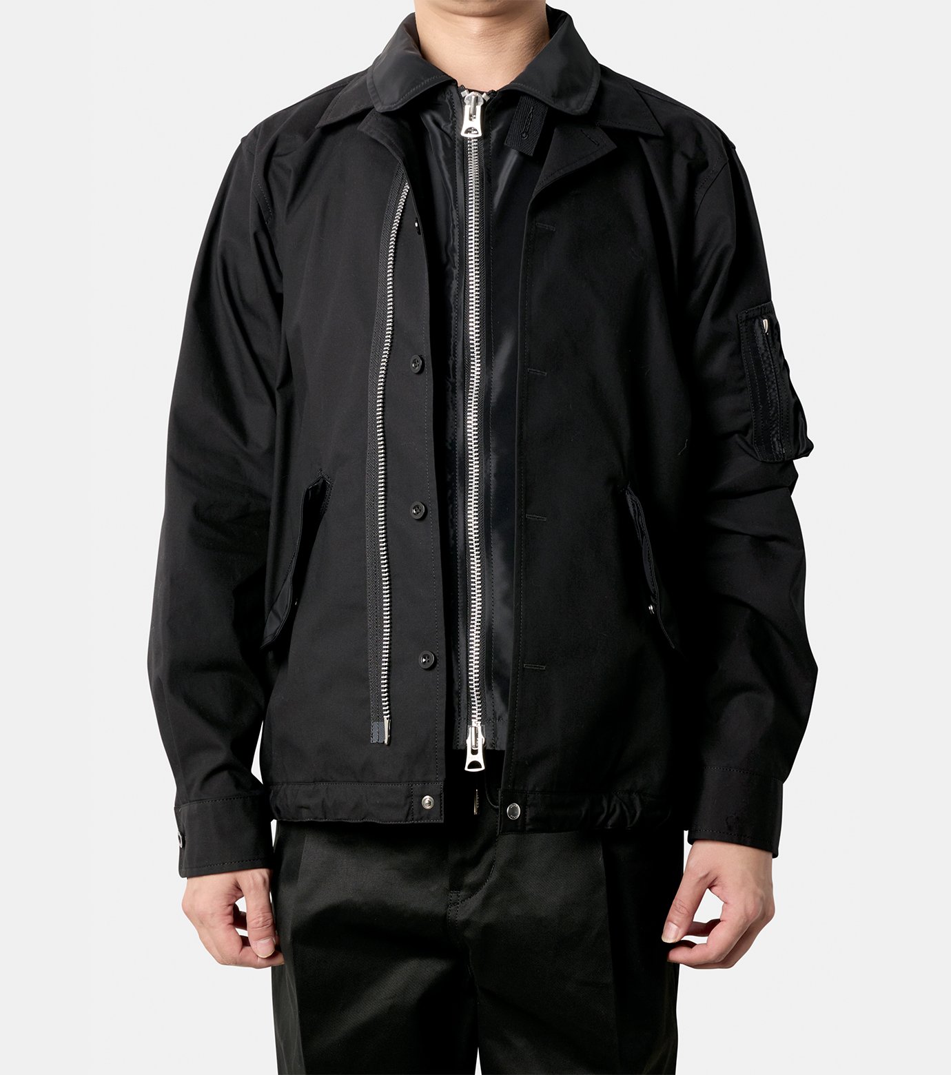 サカイ - sacai | Cotton Nylon Oxford Blouson-Black-2の通販