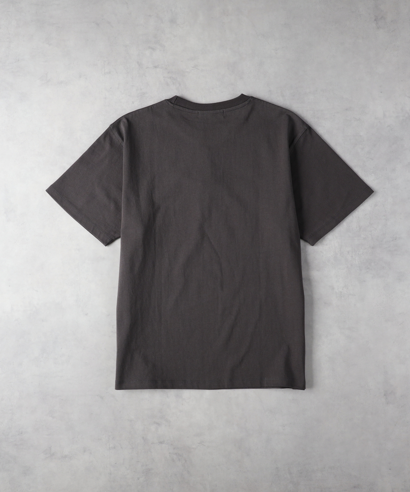 ぼかしプリント＆刺繍Tシャツ(M ダークグレー): トップス｜Right-on
