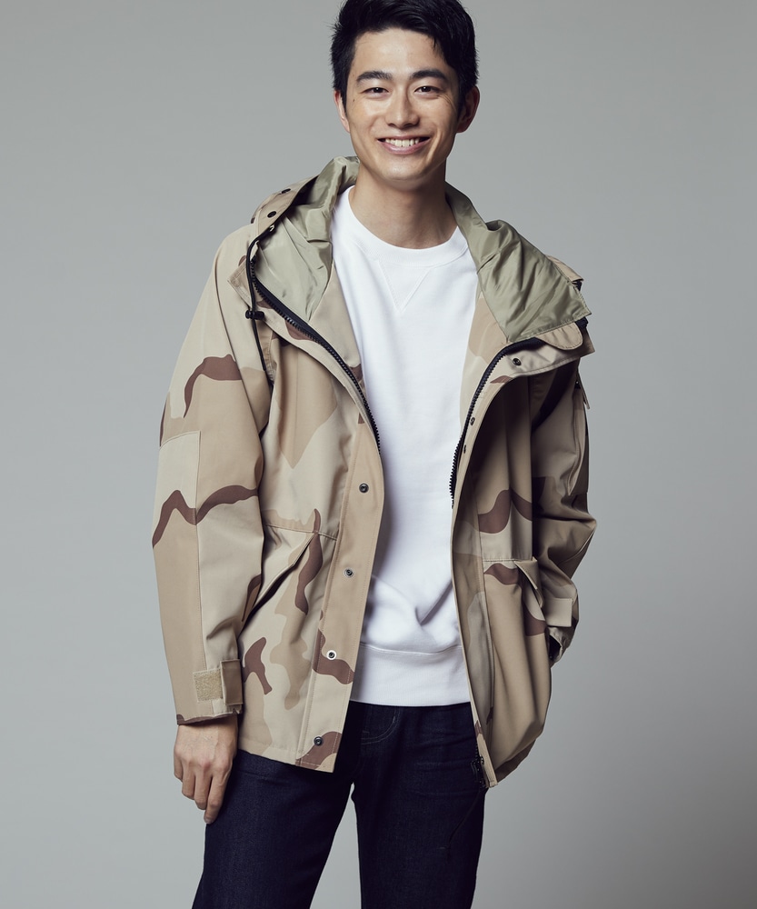 ミリタリーマウンテンパーカー メンズ(S オリーブ＊ベージュ