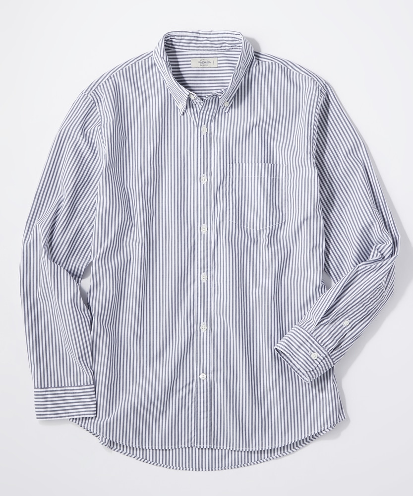 ストライプボタンダウンシャツ メンズ(S ネイビー): トップス｜Right