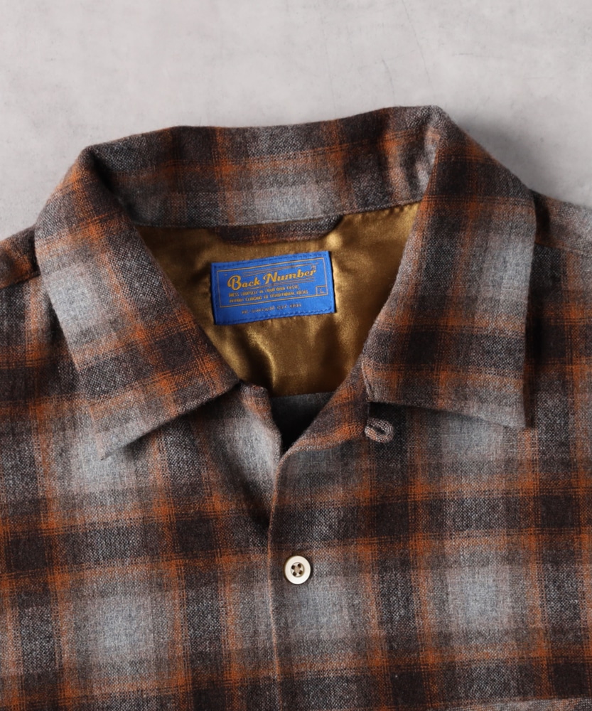 ウールミックスオープンカラーシャツ(S ブラック): トップス｜Right-on