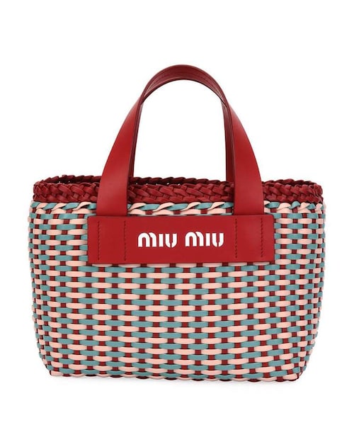 miu miu（ミュウミュウ）の「Miu Miu Woven Patch Small Tote Bag