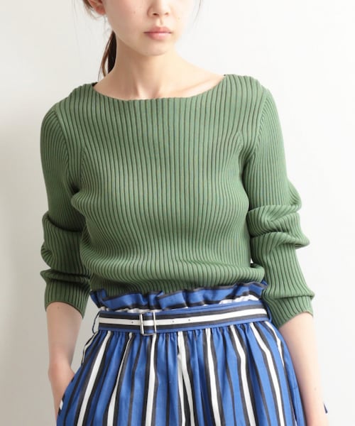IENA（イエナ）の「《予約》R/N リブボートネックプルオーバー