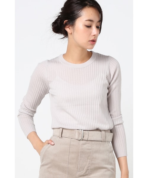 IENA（イエナ）の「ハイゲージ6*3リブ クルーネックプルオーバー