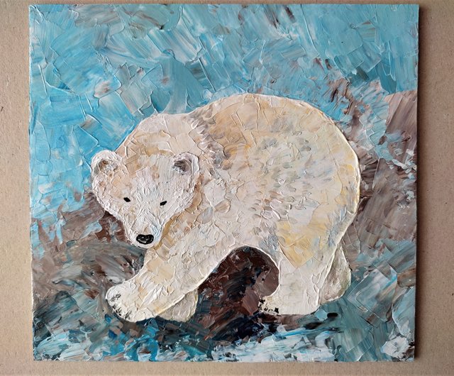 ロシア シロクマの原画, シロクマの原画, クマの絵 Artpainting - Pinkoi