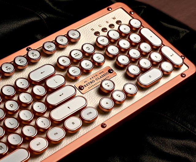 台湾 AZIO RETRO CLASSIC POSHレザータイプライターキーボード中国語と