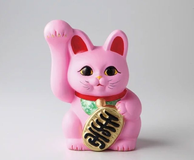 台湾 【金運・人気・桃の花】常滑焼 長手招き招き猫貯金箱 Riso-kutani