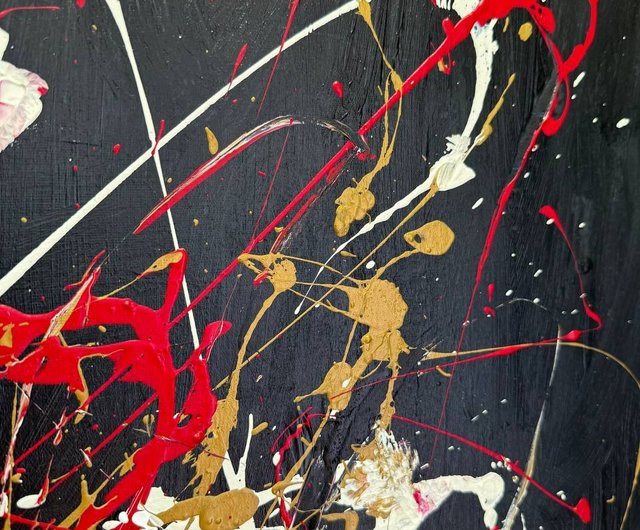 送料無料】スペイン ジャクソン・ポロック風の抽象画、ドリップペイン