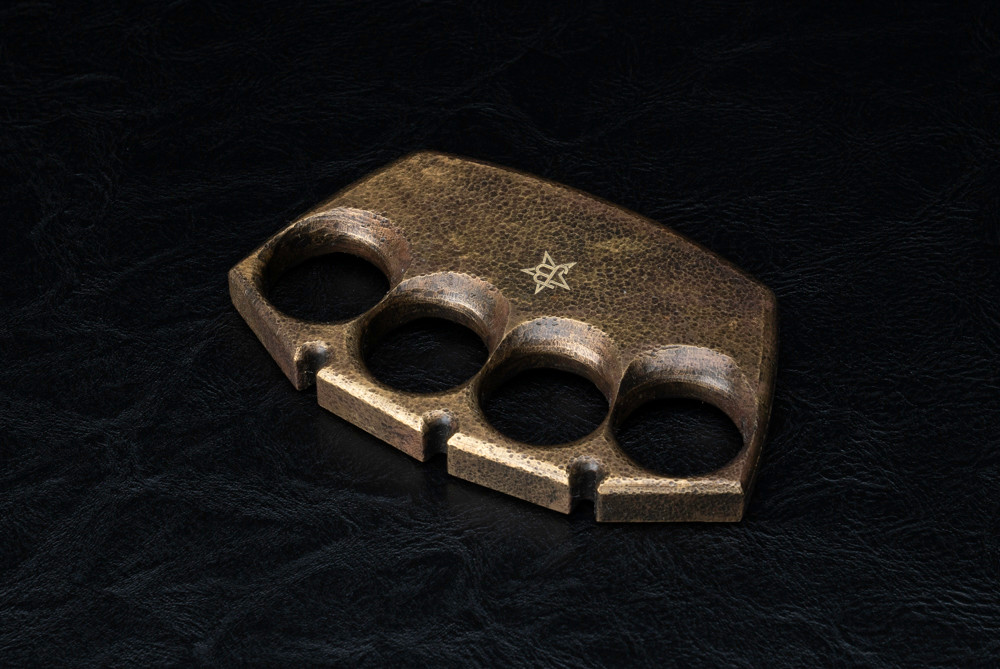 JB Knife and Tool Voodoo Legacy Knuckle Textured Brass and