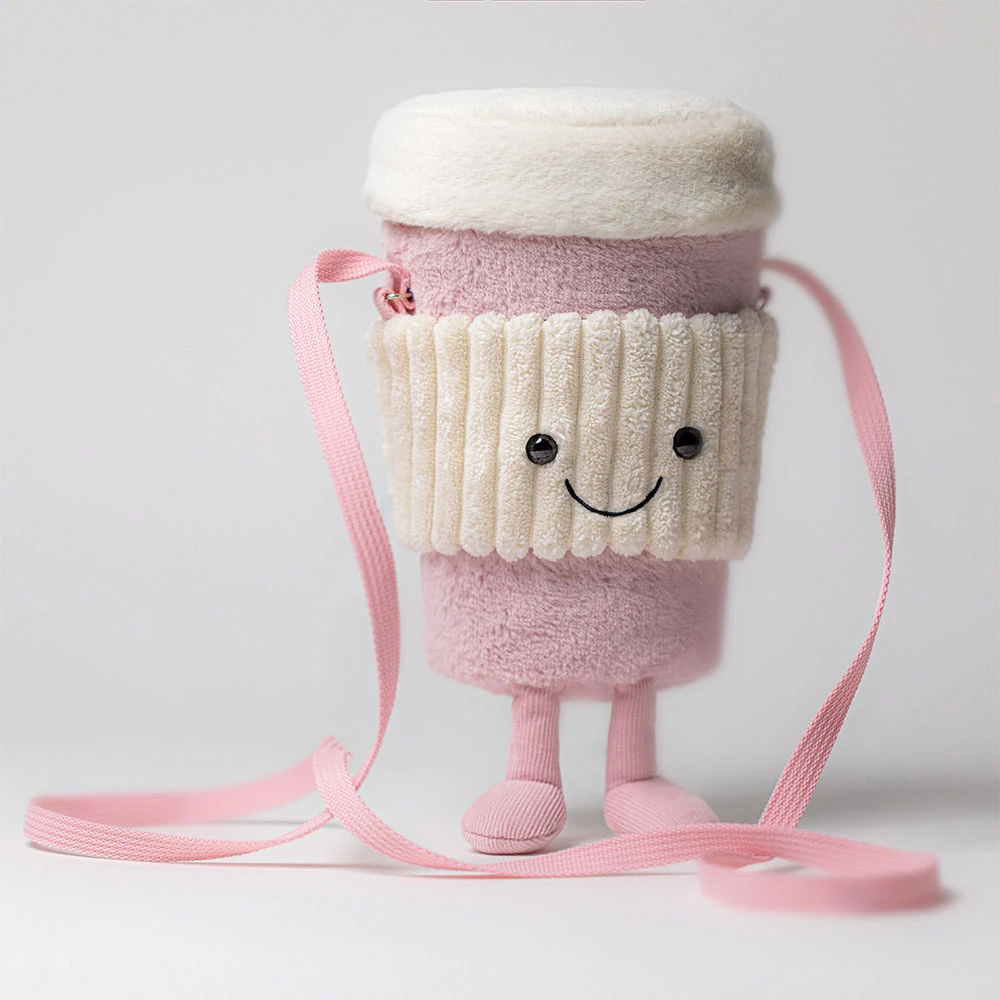 Amuseables Coffee-To-Go Pink Bag - Official Jellycat