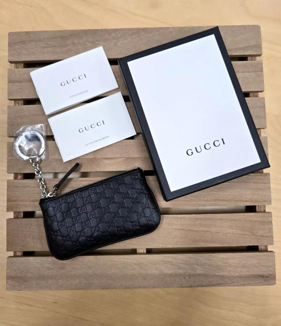 GUCCI Leather Microguccissima Key Case With Zipper Closure 544476