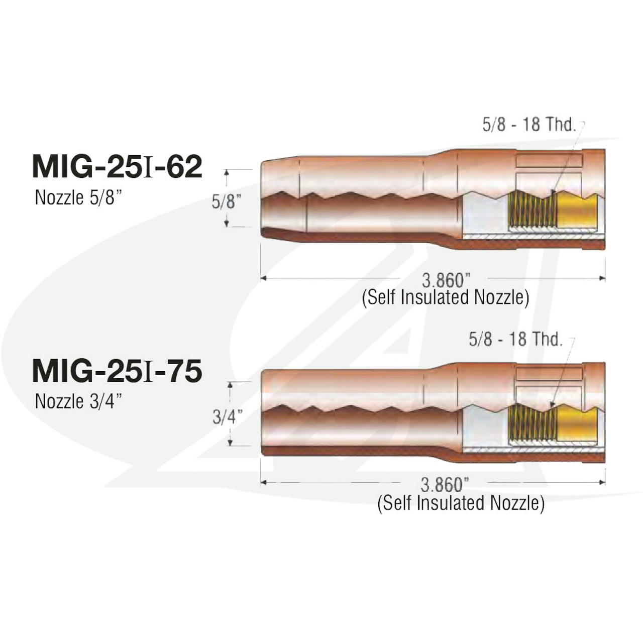 Self Insulated MIG Nozzle - Arc-Zone.com, Inc