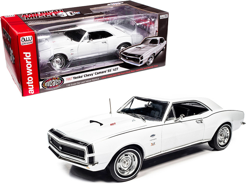 1/18 Auto World 1967 Chevrolet Camaro SS 427 Yenko Hardtop Ermine