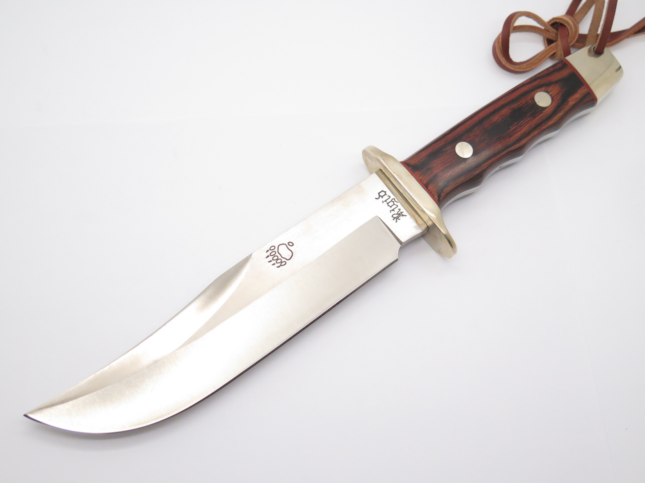 Vtg Rigid Seki Japan Tak Fukuta Bear Paw Bowie AUS-8 Fixed Blade