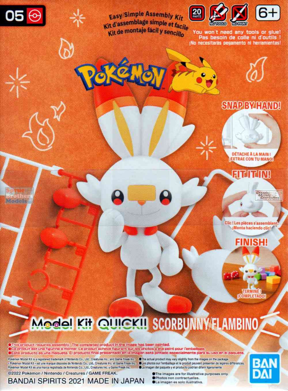 BAN2561633 Bandai Pokemon Model Club Kit QUICK - Scorbunny