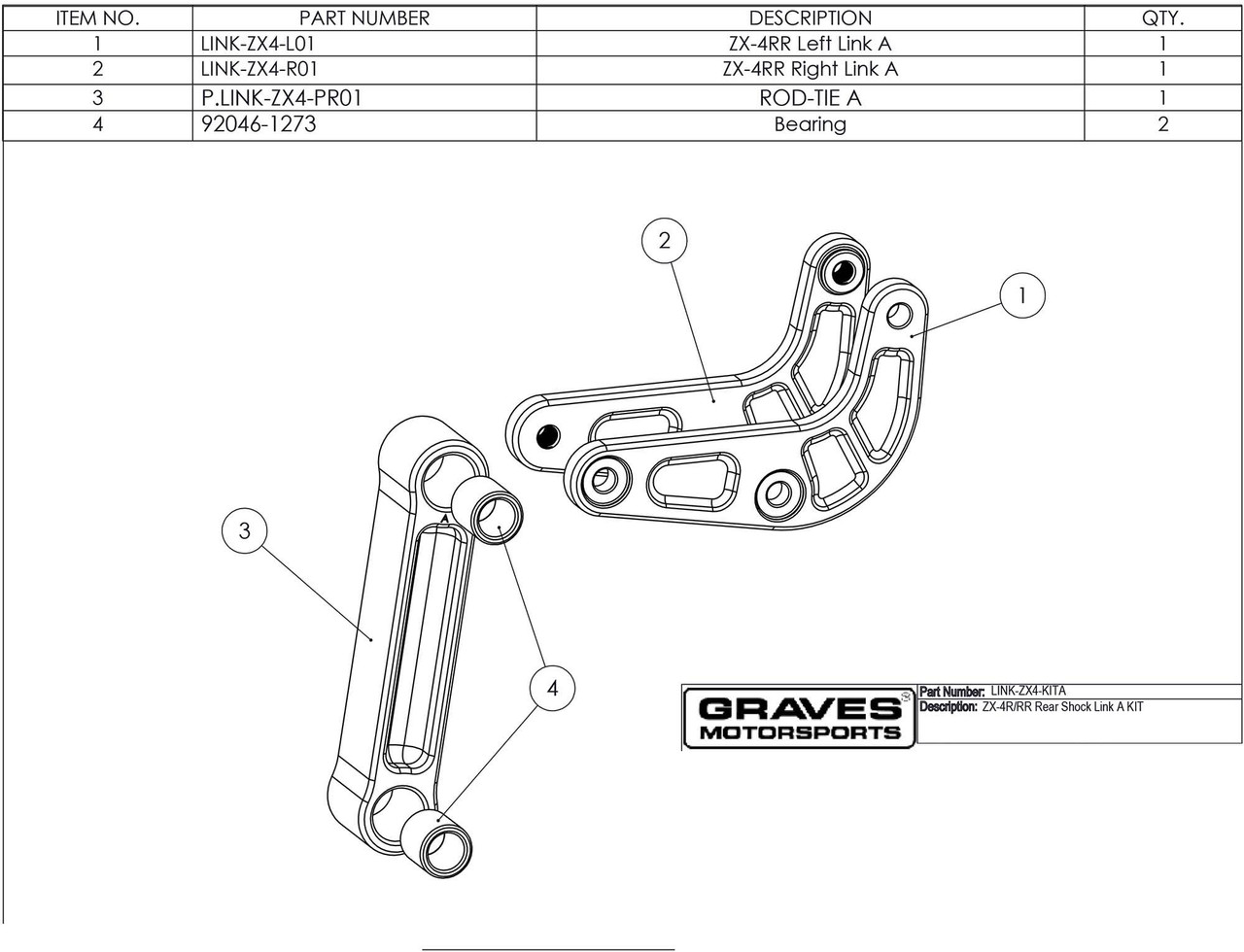 Kawasaki ZX-4RR / ZX-4R - A Spec Kit Suspension Link