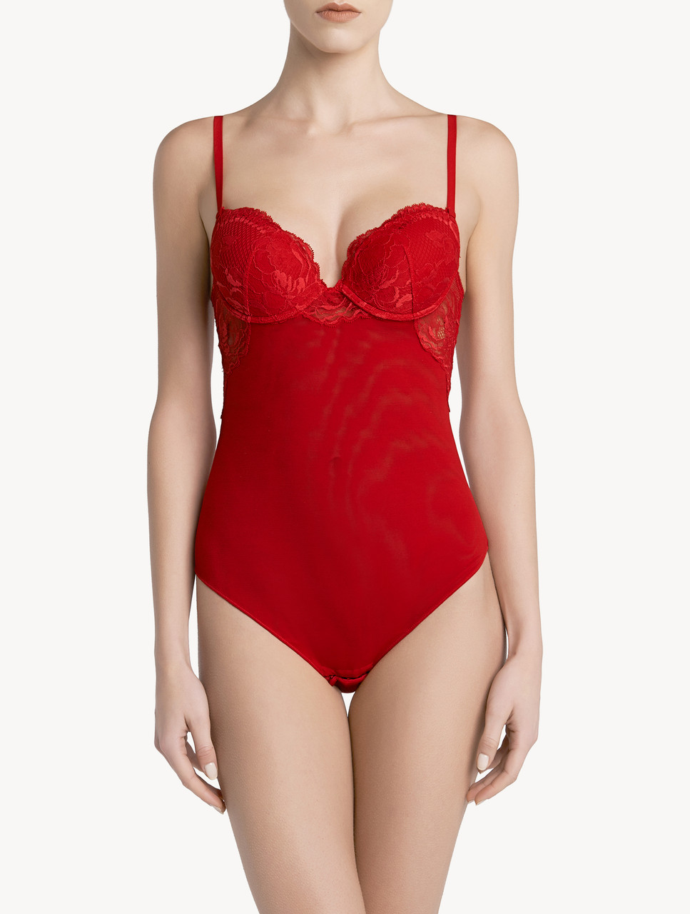 レッド レースボディースーツ | La Perla （ラペルラ）