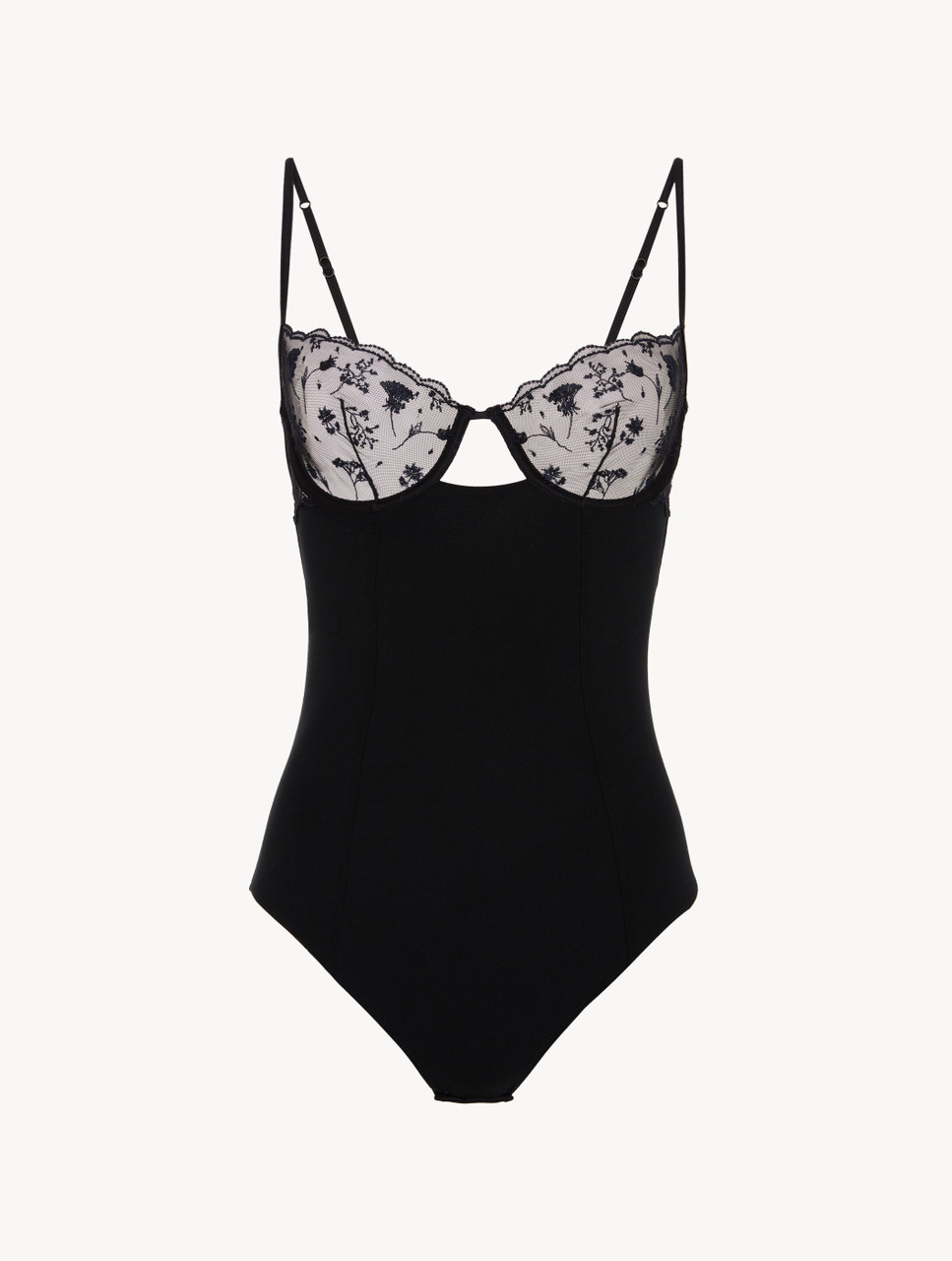 オニキス 刺繍入りチュール ボディスーツ｜La Perla - ラペルラ公式