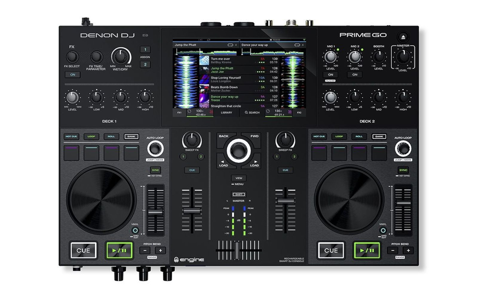 Denon DJ Prime Go 2-Deck Rechargeable Smart DJ Console w/ 7
