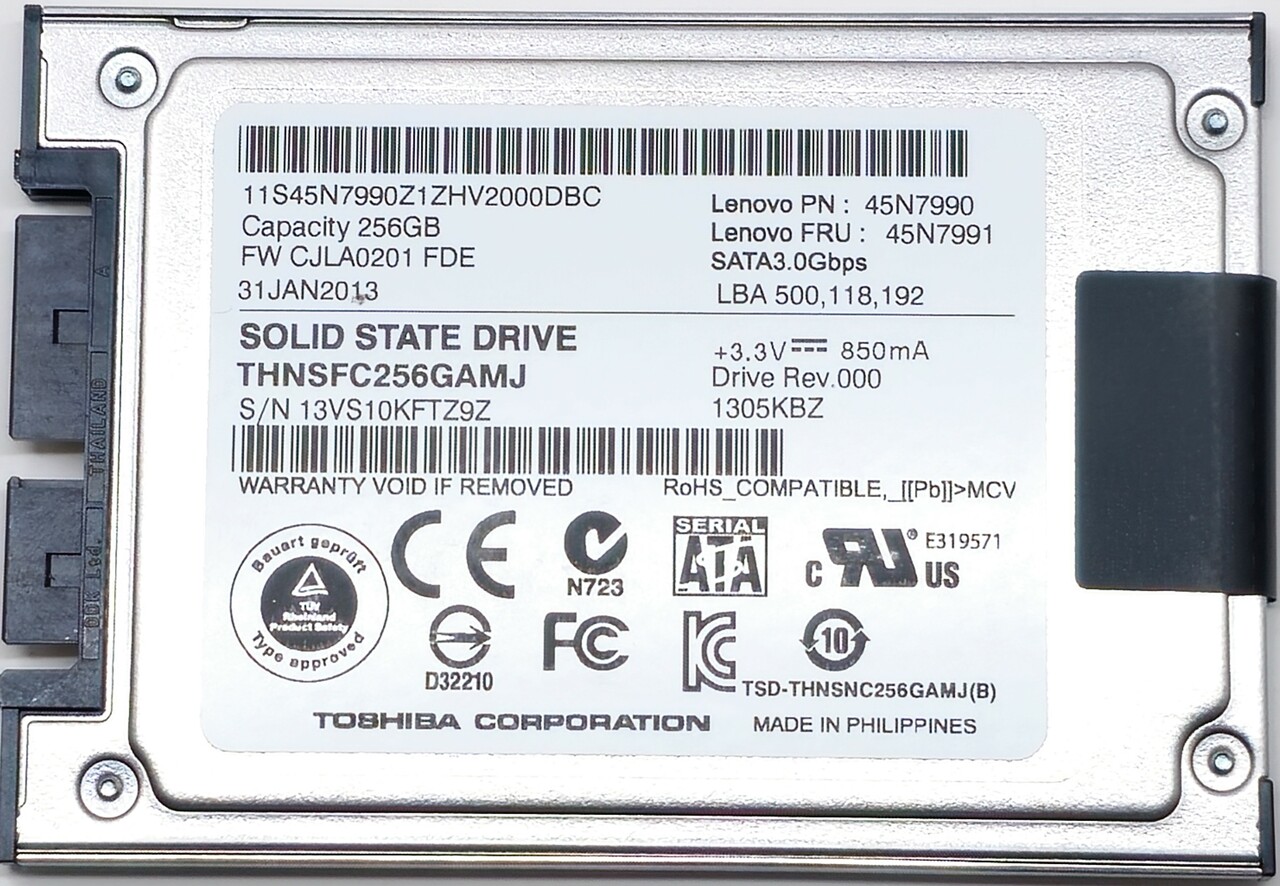 IBM / Lenovo 45N8206 - 256GB FDE SATA 1.8